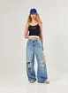 Calça Jeans Super Wide Leg Rasgos