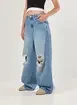 Calça Jeans Super Wide Leg Rasgos