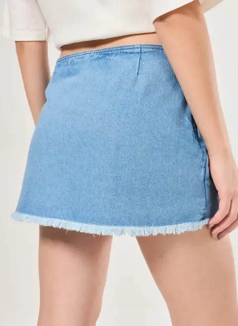 Short Saia Jeans Amarração