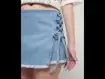 Short Saia Jeans Amarração