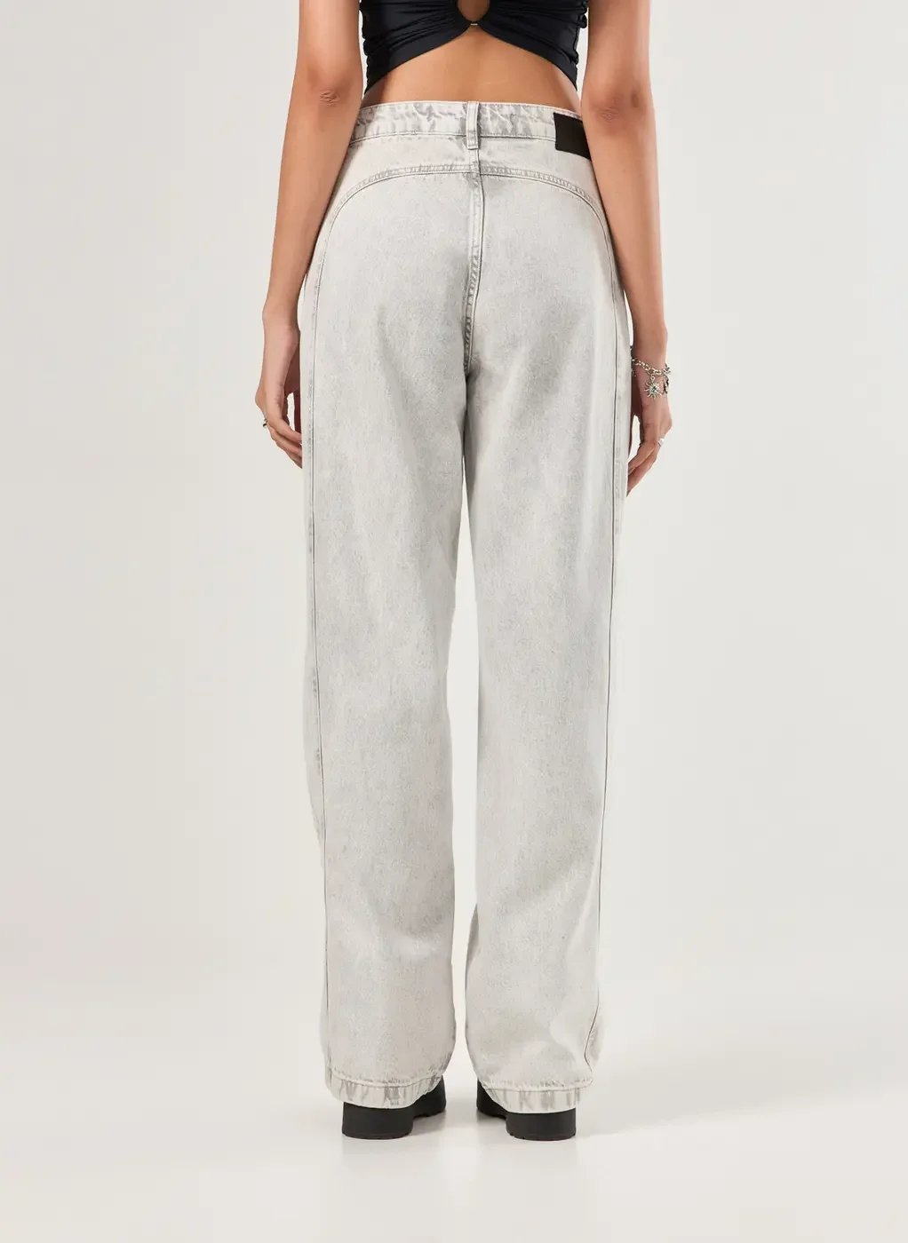 Calça Jeans Wide Leg Amarração