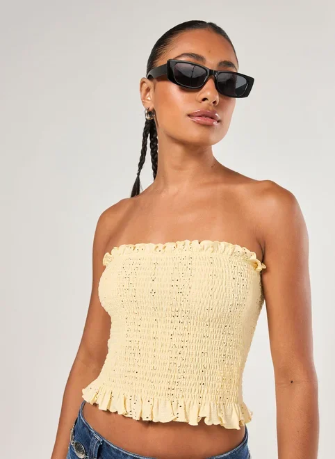 Tube Top Lastex Broderie