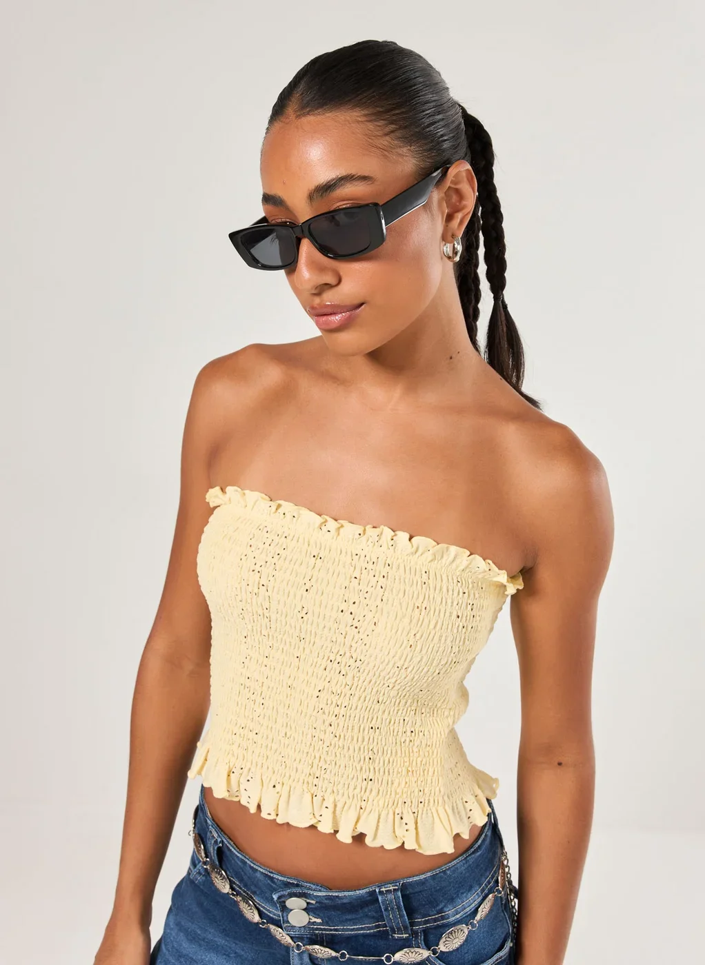 Tube Top Lastex Broderie