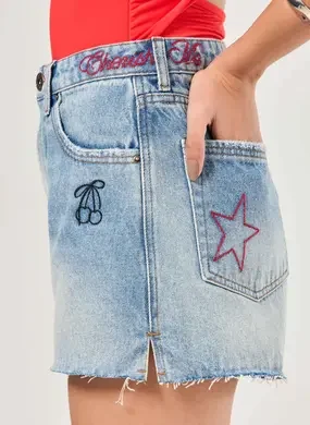 Short Jeans Bordado Estrela