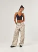 Calça Super Wide Leg Cargo Sarja Estampada