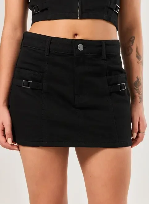 Saia Sarja Preta Fivelas