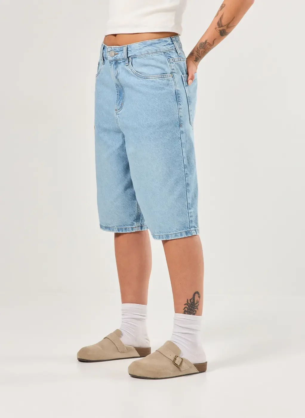 Bermuda Jorts Jeans Claro