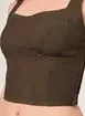 Cropped Corselet Sarja Marrom
