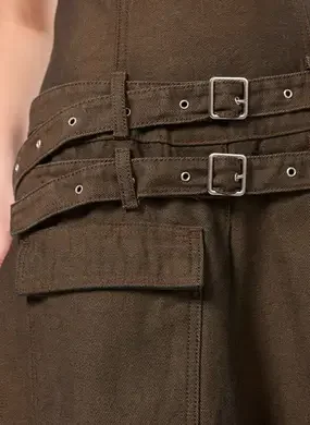 Vestido Jeans Marrom Cintos