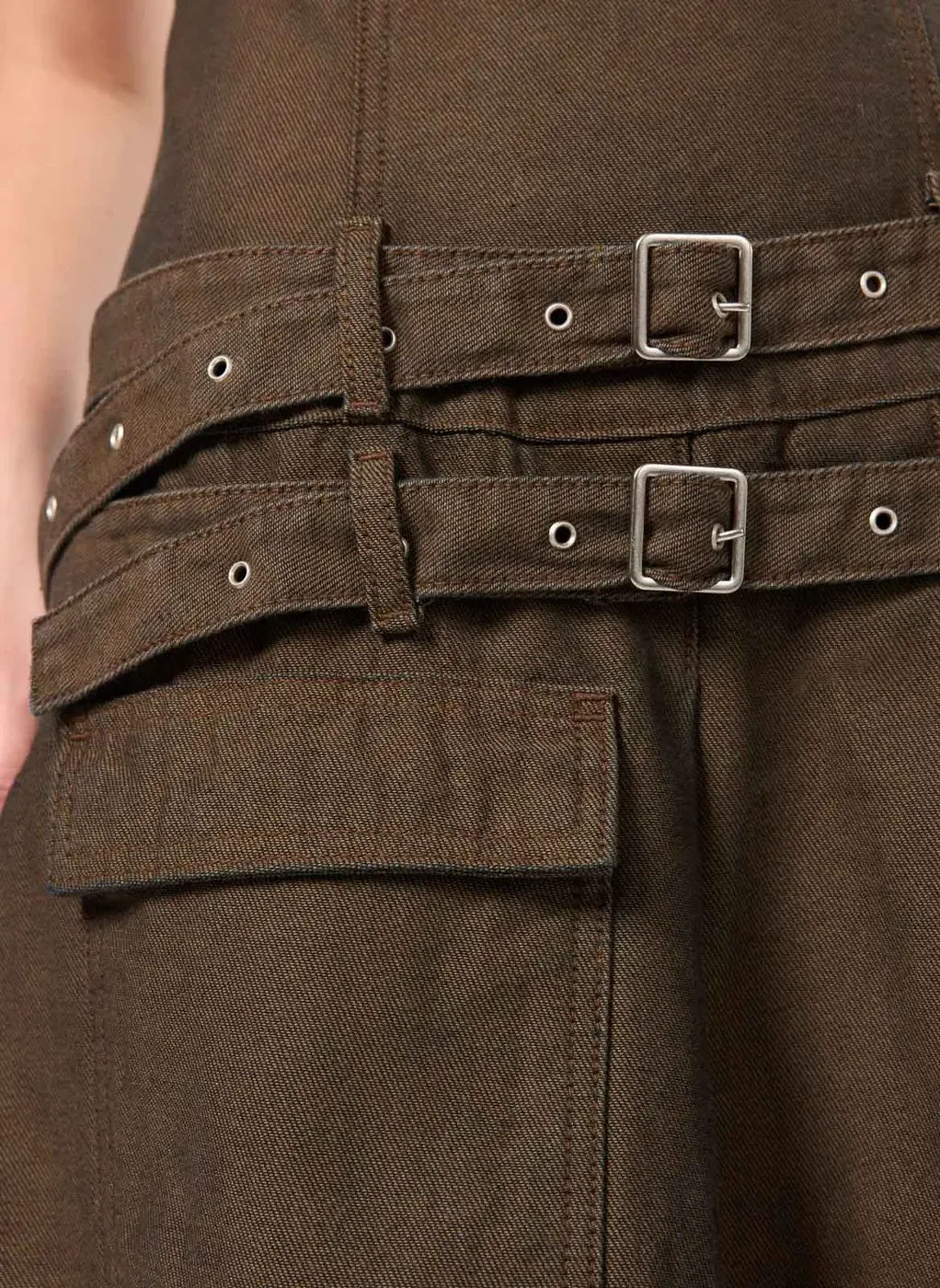 Vestido Jeans Marrom Cintos