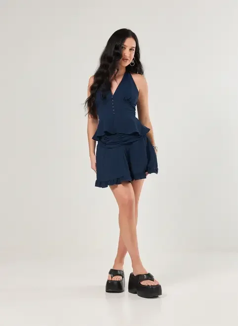 Blusa Frente Única Peplum