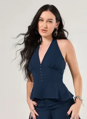 Blusa Frente Única Peplum