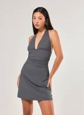 Vestido Curto Poliamida Frente Única