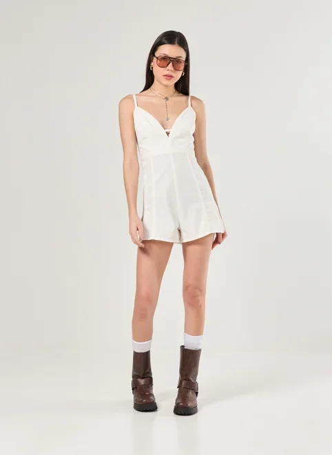 Macaquinho Sarja Off-White