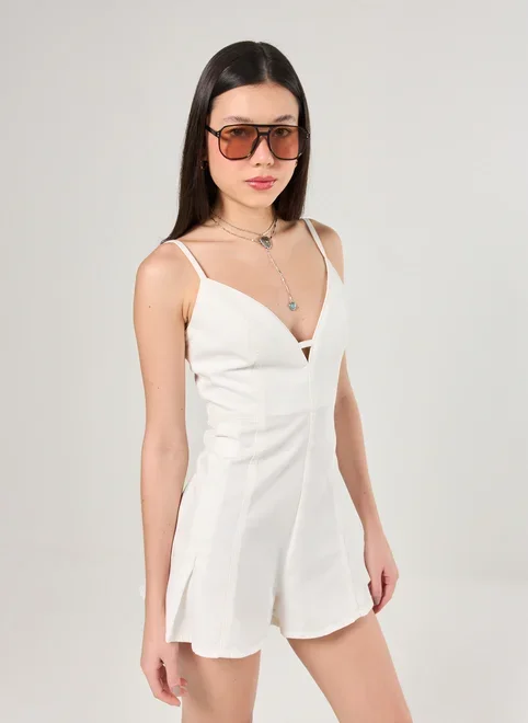 Macaquinho Sarja Off-White