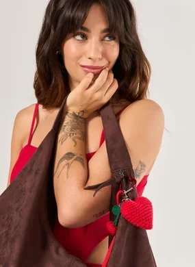 Chaveiro Coração Vermelho Crochê