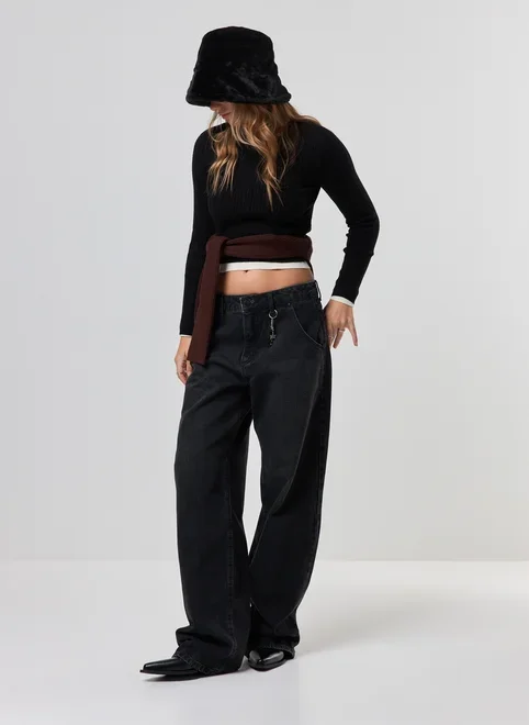 Blusa Canelada Tricô Manga Longa