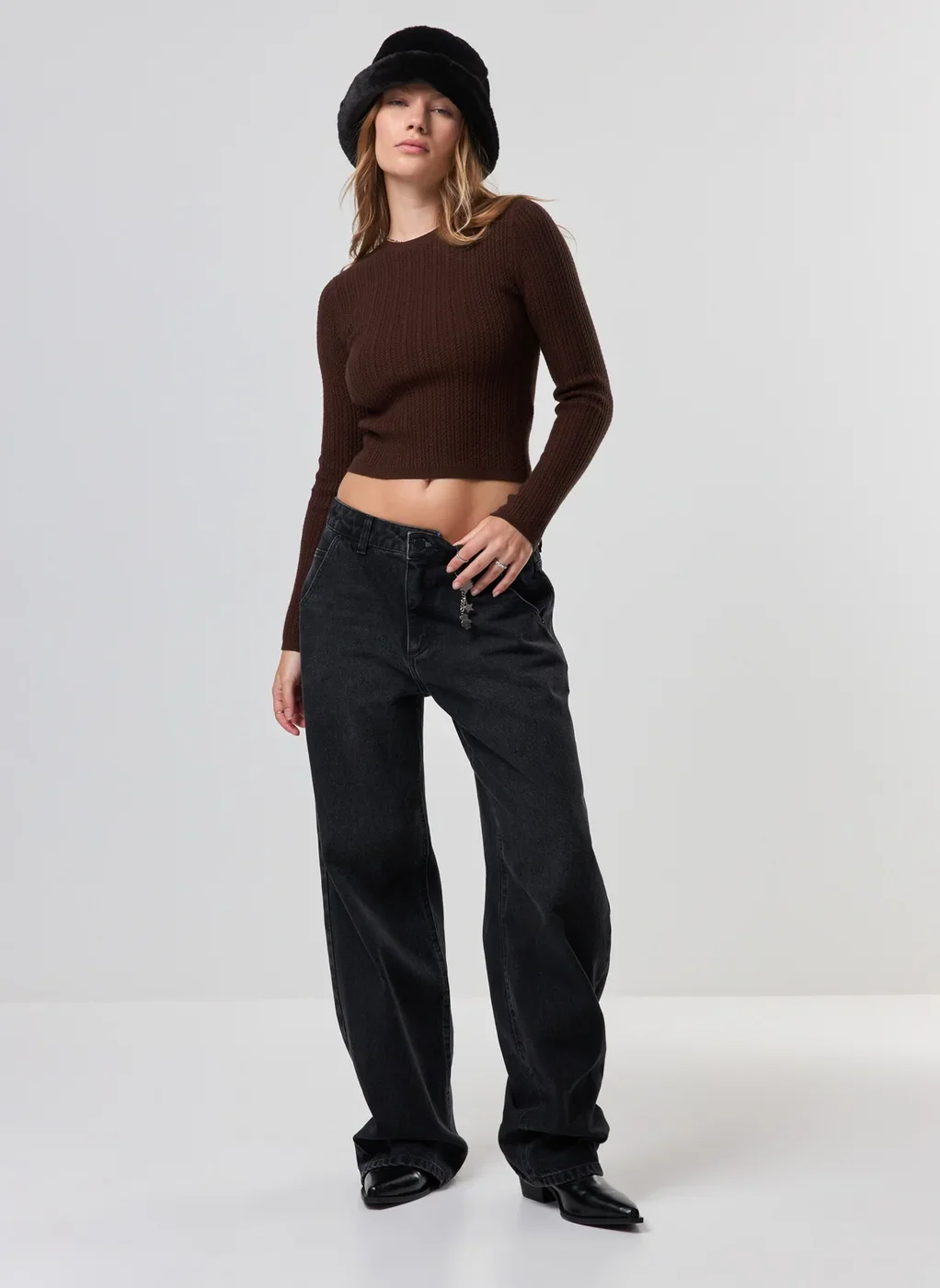 Blusa Canelada Tricô Manga Longa