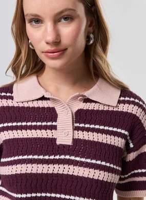 Camiseta Polo Box Tricô Listrada