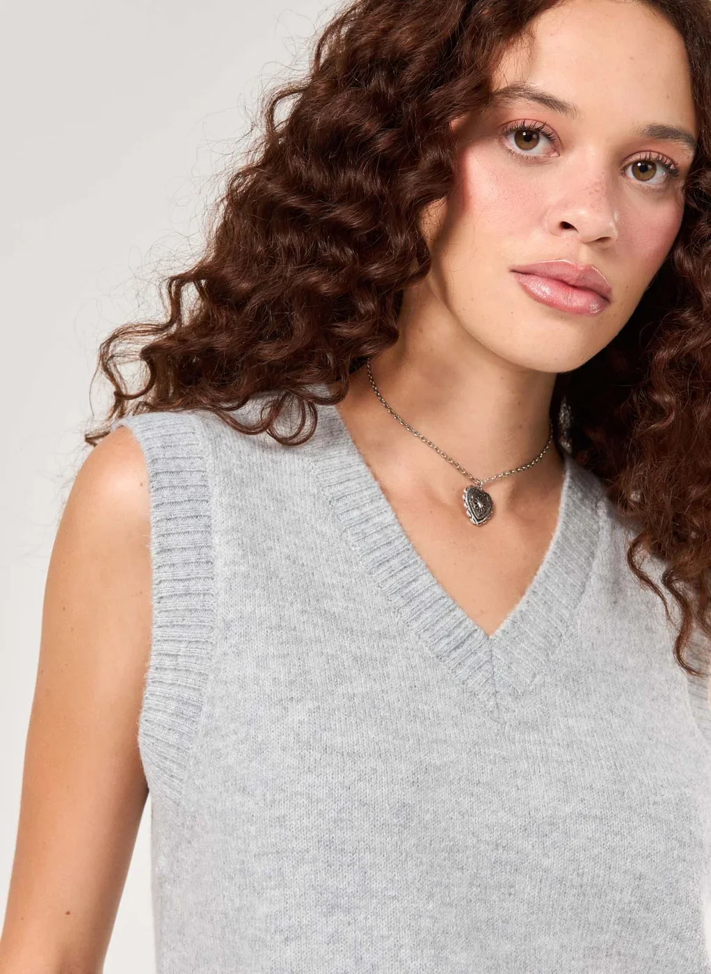 Colete Tricô Cinza Mescla