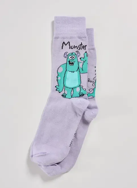 Meia Lilás Monstros S.A