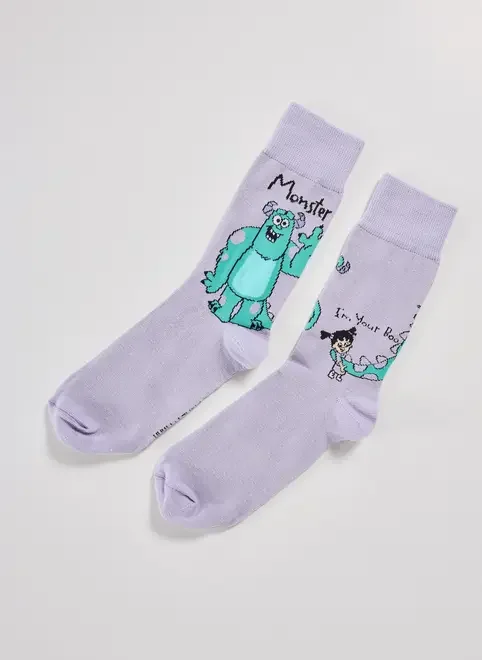 Meia Lilás Monstros S.A