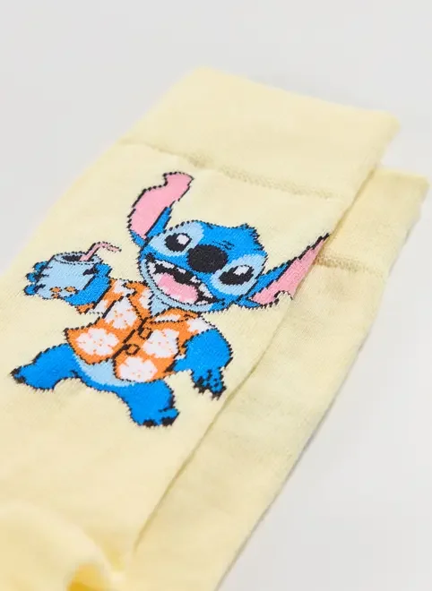 Meia Amarela Stitch Praiano