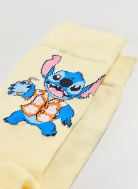 Meia Amarela Stitch Praiano