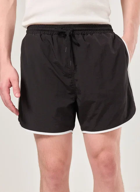 Bermuda De Banho Preta Listra