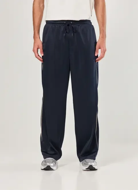 Calça Reta Esportiva Azul-Marinho