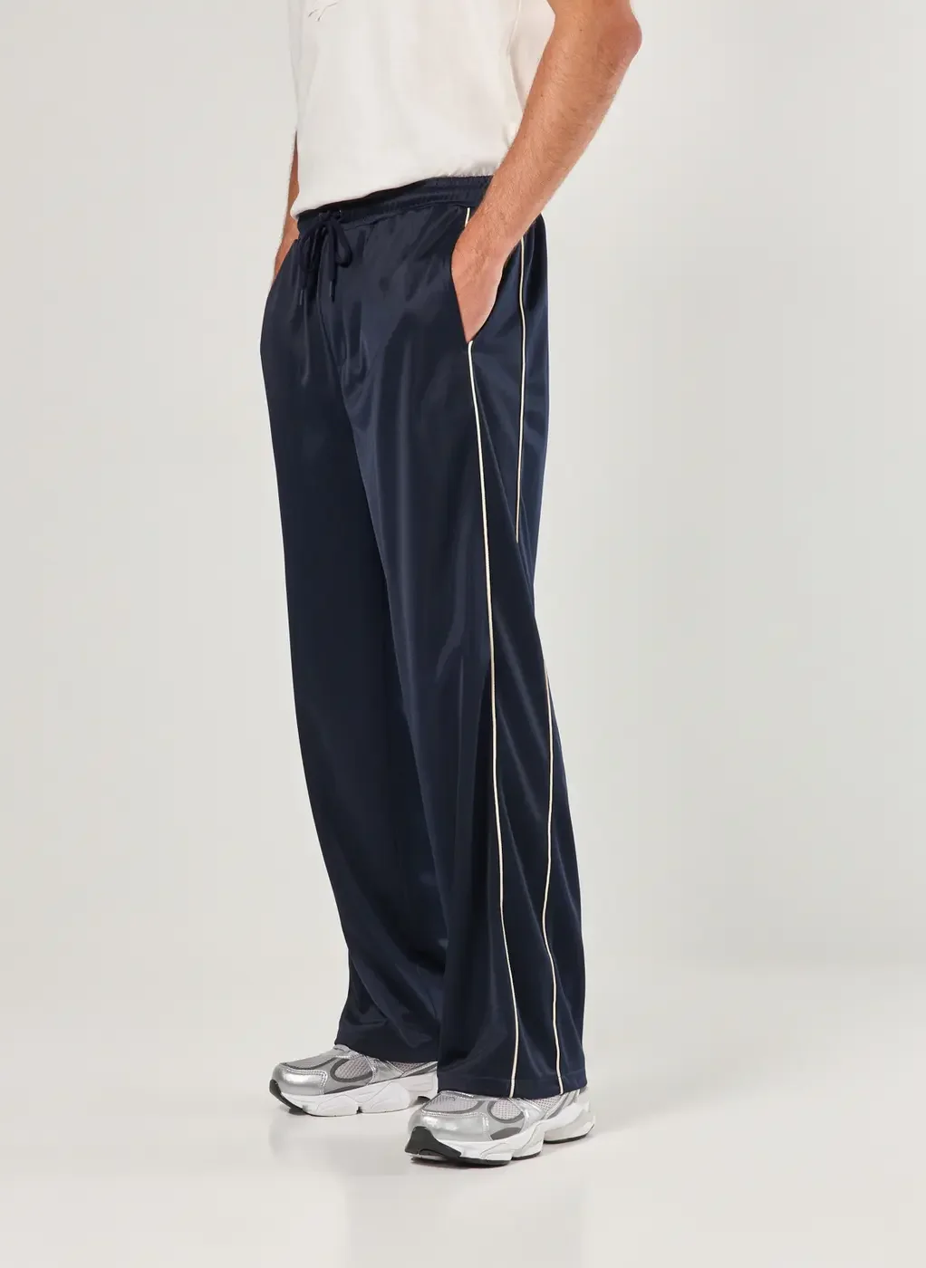 Calça Reta Esportiva Azul-Marinho