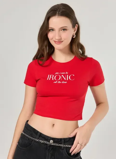 Mini Tee Vermelha Ironic