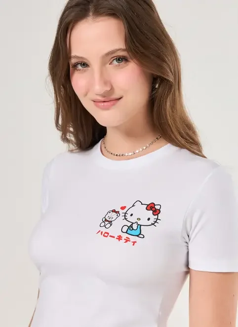 Blusa Off-White Hello Kitty