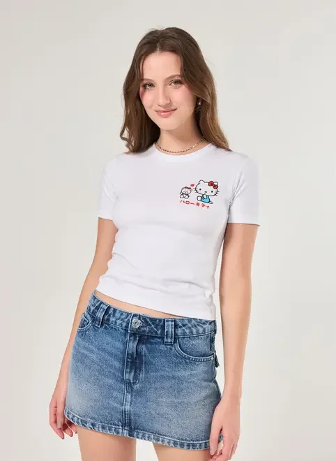 Blusa Off-White Hello Kitty