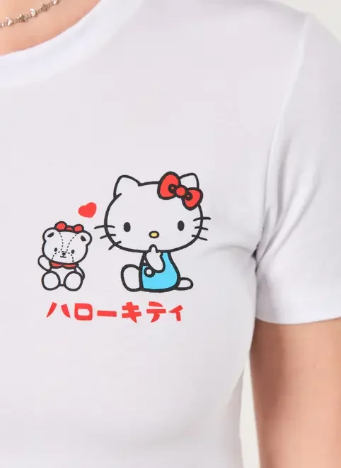 Blusa Off-White Hello Kitty