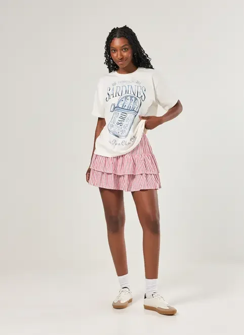 Camiseta Off-White Estampa Sardinha