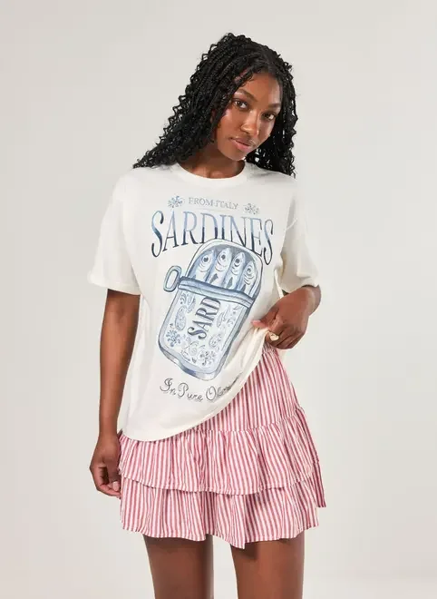 Camiseta Off-White Estampa Sardinha