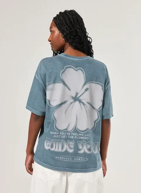 Camiseta Box Azul Hibisco