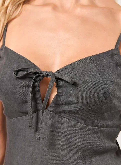 Vestido Midi Estonado Com Amarração