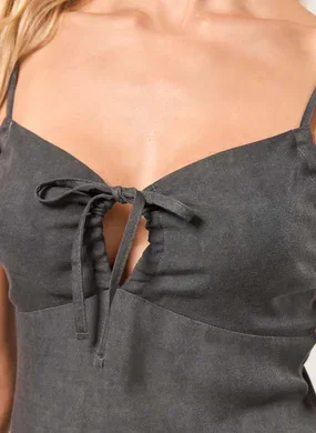 Vestido Midi Estonado Com Amarração