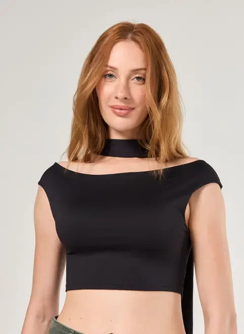 Cropped Poliamida Com Lenço