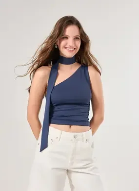 Blusa Poliamida Gravatinha