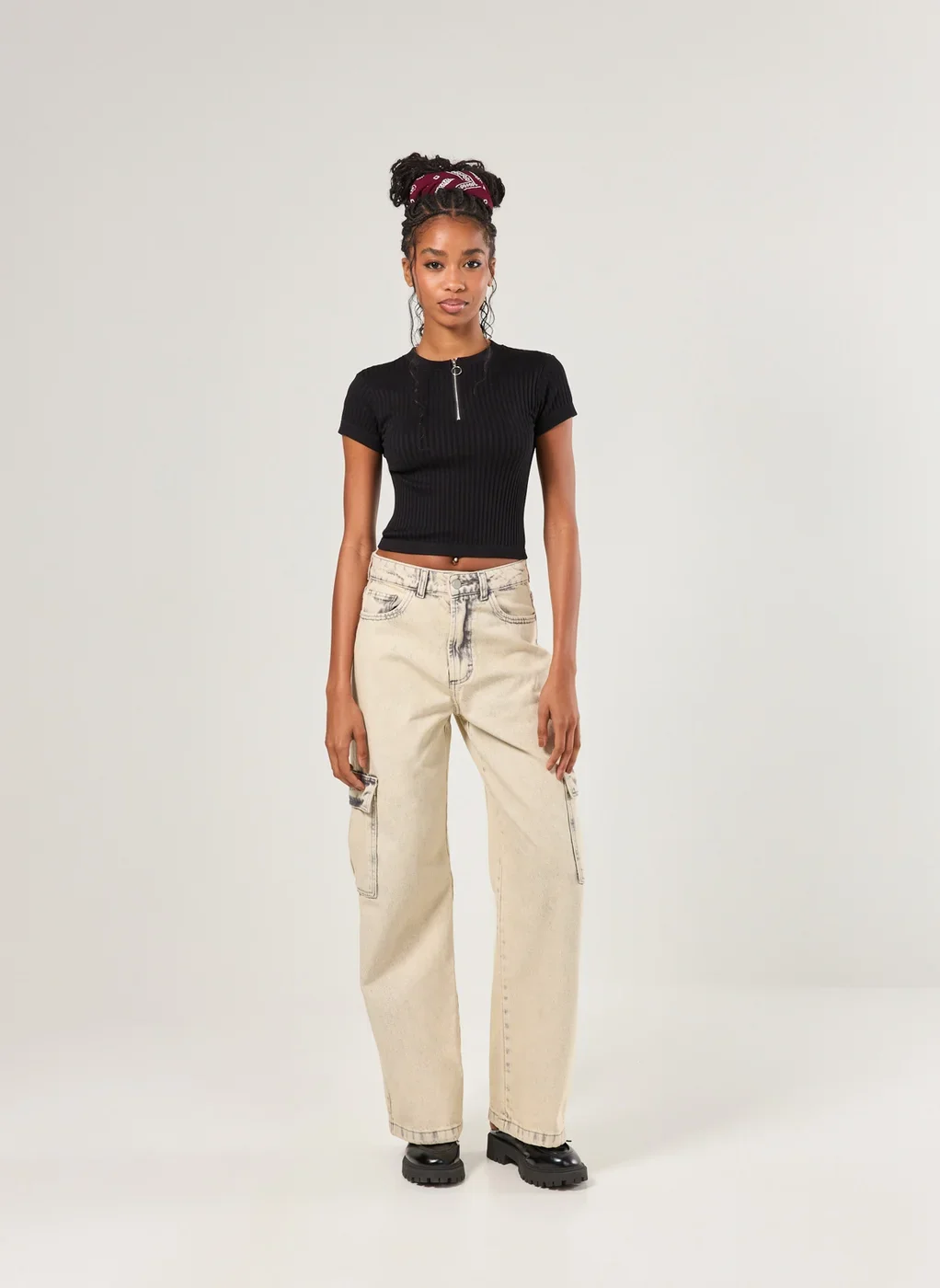 Cropped Seamless Half Zíper