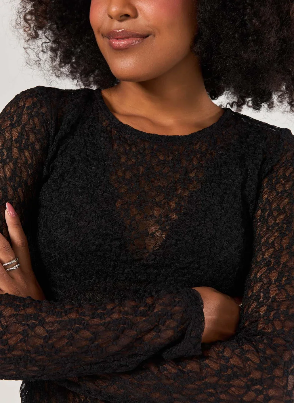 Blusa Manga Longa Rendada