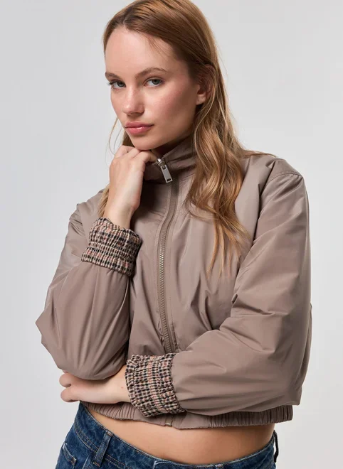 Jaqueta Dupla Face Microfibra Quadriculado