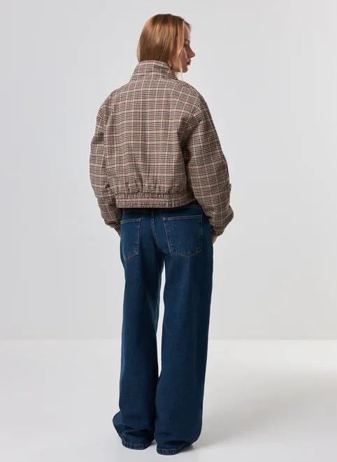 Jaqueta Dupla Face Microfibra Quadriculado