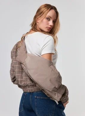 Jaqueta Dupla Face Microfibra Quadriculado