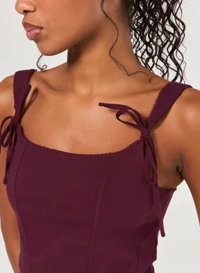 Cropped Corselet Bordô Laços