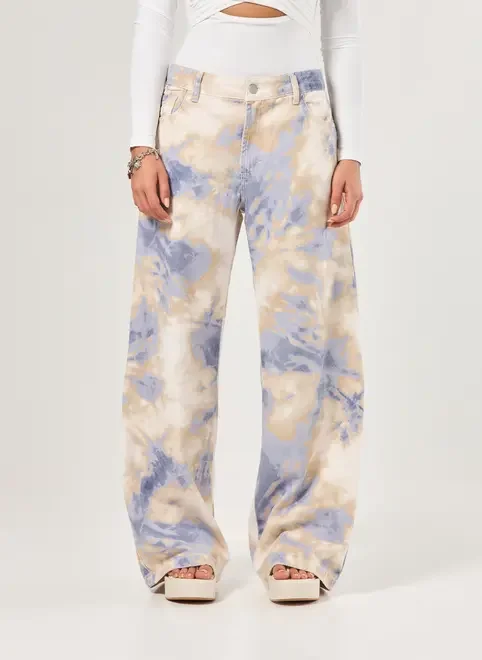 Calça Jeans Tie Dye Wide Leg