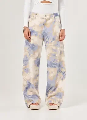Calça Jeans Tie Dye Wide Leg